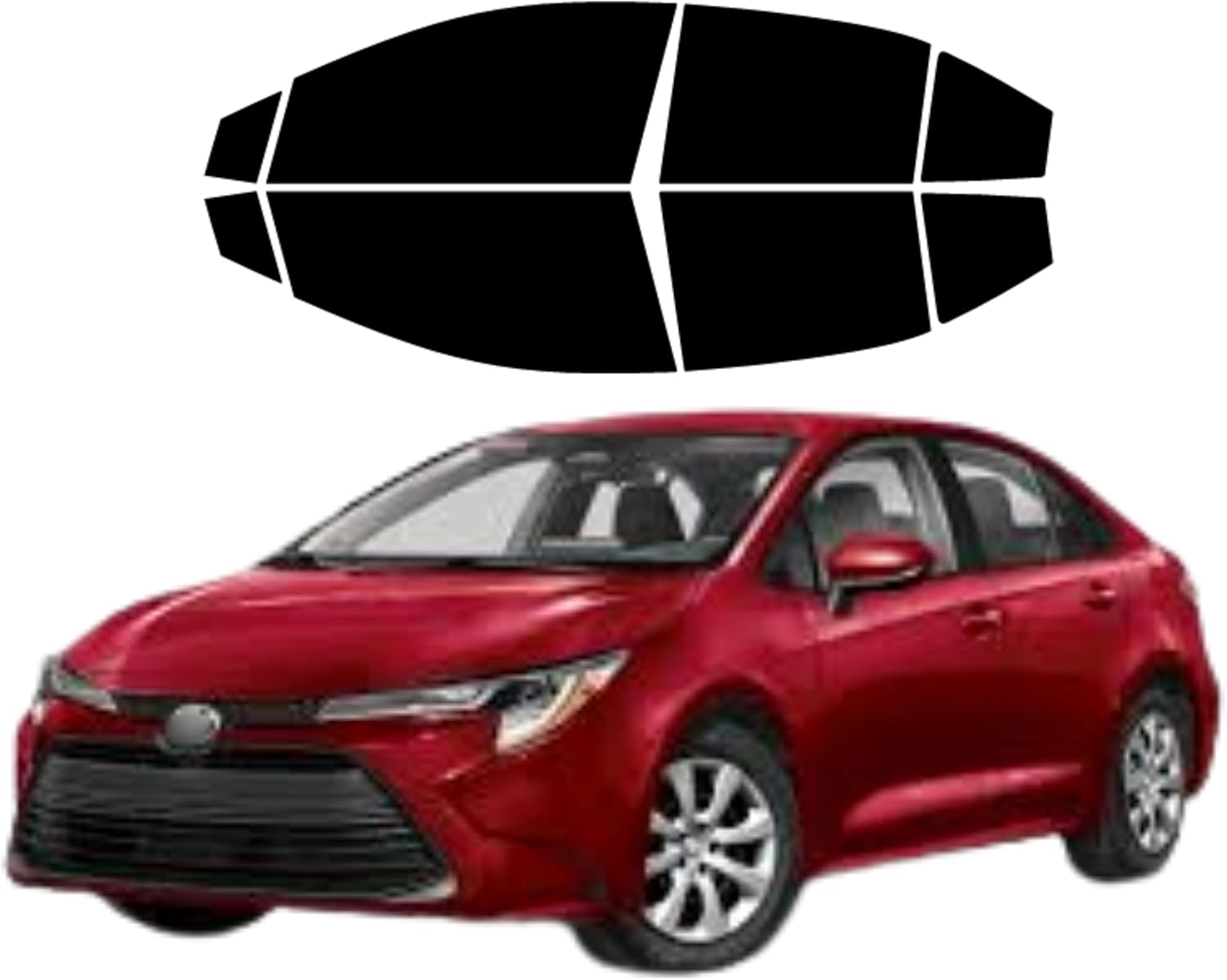 Nano Carbon Window Tint Professionally Cut for Toyota Corolla 4 Door Sedan 2020-2026 All Side Windows Blocks 99% UV Rays, Professional Grade Carbon Film 8 pcs Set (35% All)