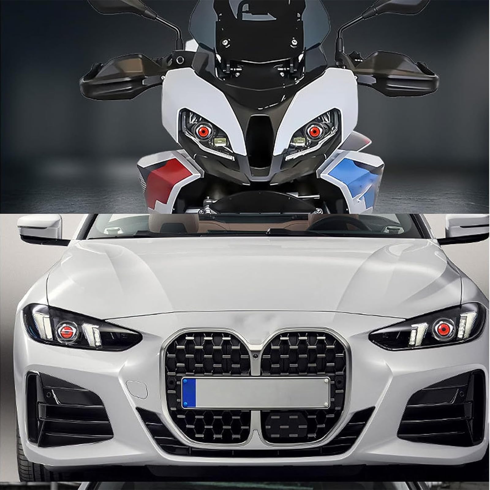Fari Dinamici A Forma di Occhio di Demone, Fendinebbia Dinamici A LED con Grandi Occhi, con Telecomando, Adatti per Auto, Moto E Camion