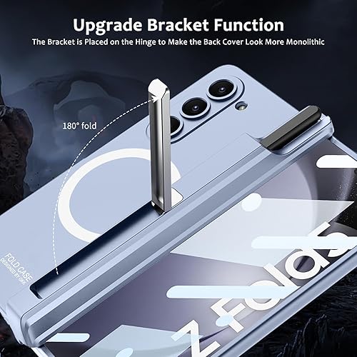 Miniatura 9 de DOOTOO - Funda para Samsung Galaxy Z Fold 5, soporte para bolígrafo S, cobertura magnética de bisagra compatible con MagSafe, protector de pantalla