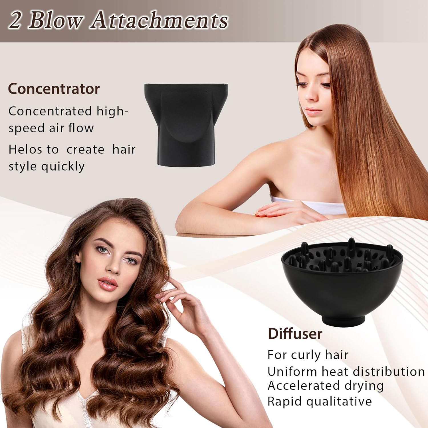 Professional Hair Dryer 3500 Watt Powerful Salon Blow Dryer Ceramic Tourmaline Quick Dry Ionic Hair Dryer with AC Motor Concentrator Diffuser Attachments - Image 6