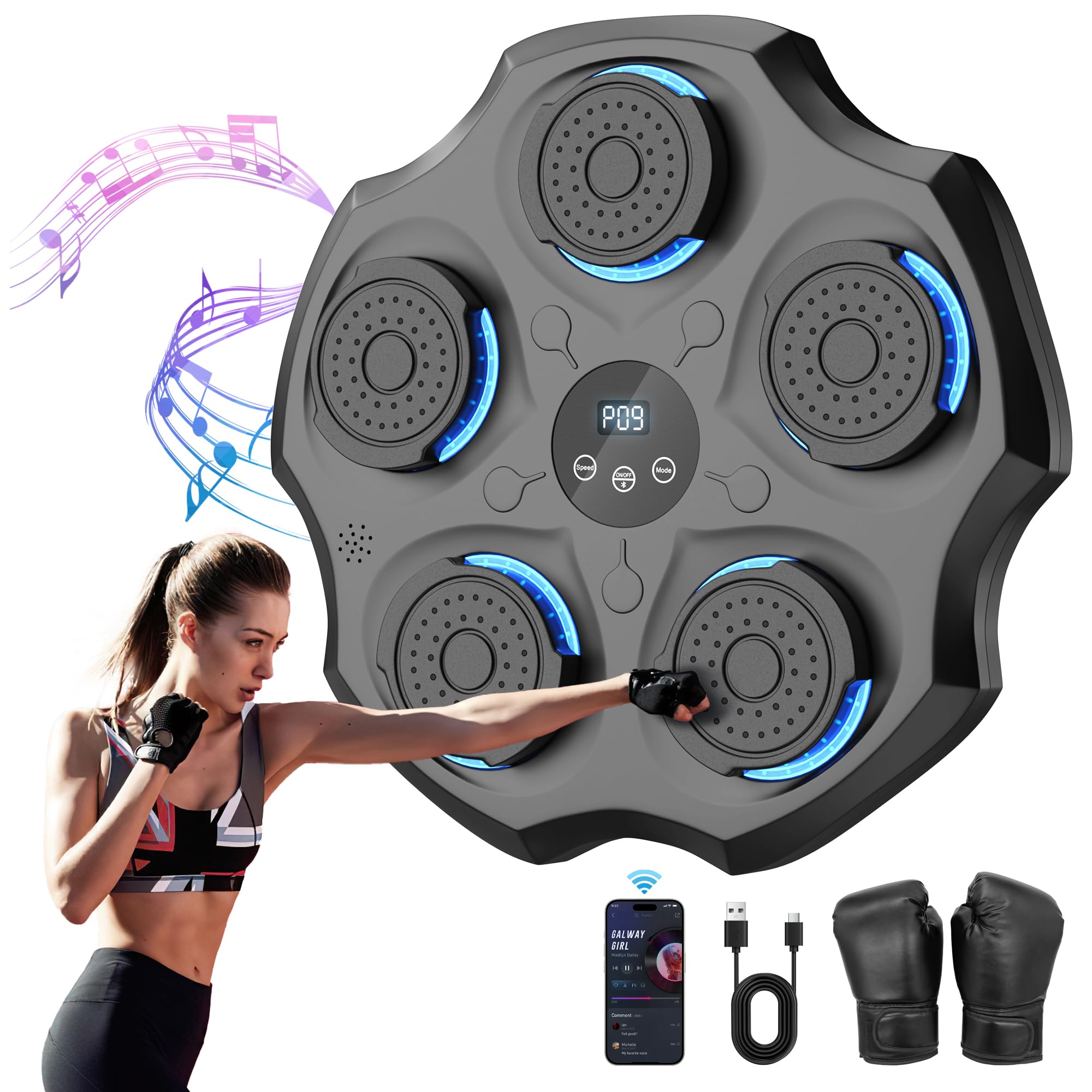 Boxe Mural Musique Boxing Machine Adulte