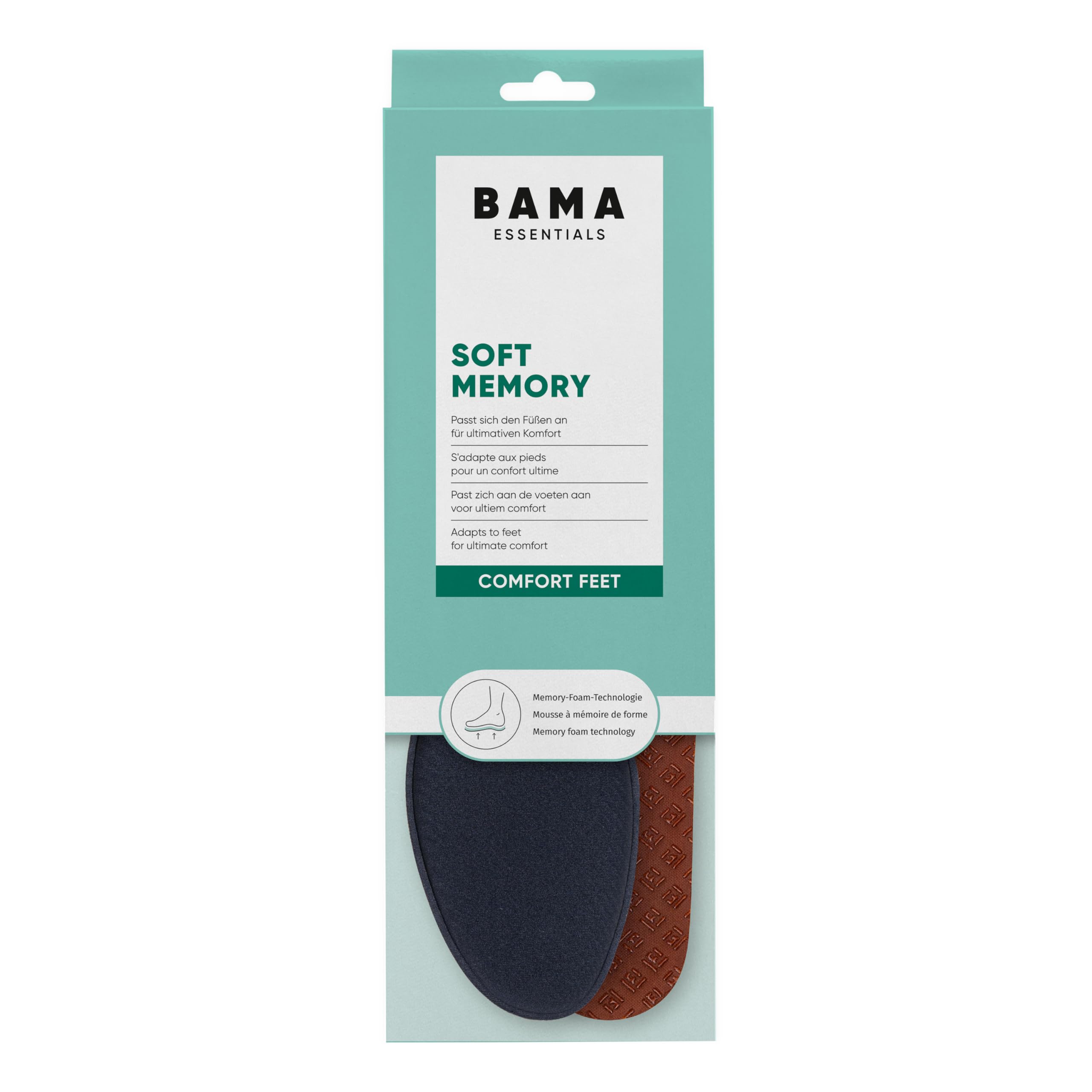 Wkładki do Butów Bama Soft Memory Foam - Oddychające Wkładki do Butów z Miękką i Elastyczną Pianką Wkładki Antypoślizgowe dla Dorosłych 1 Para - 44/45EUR
