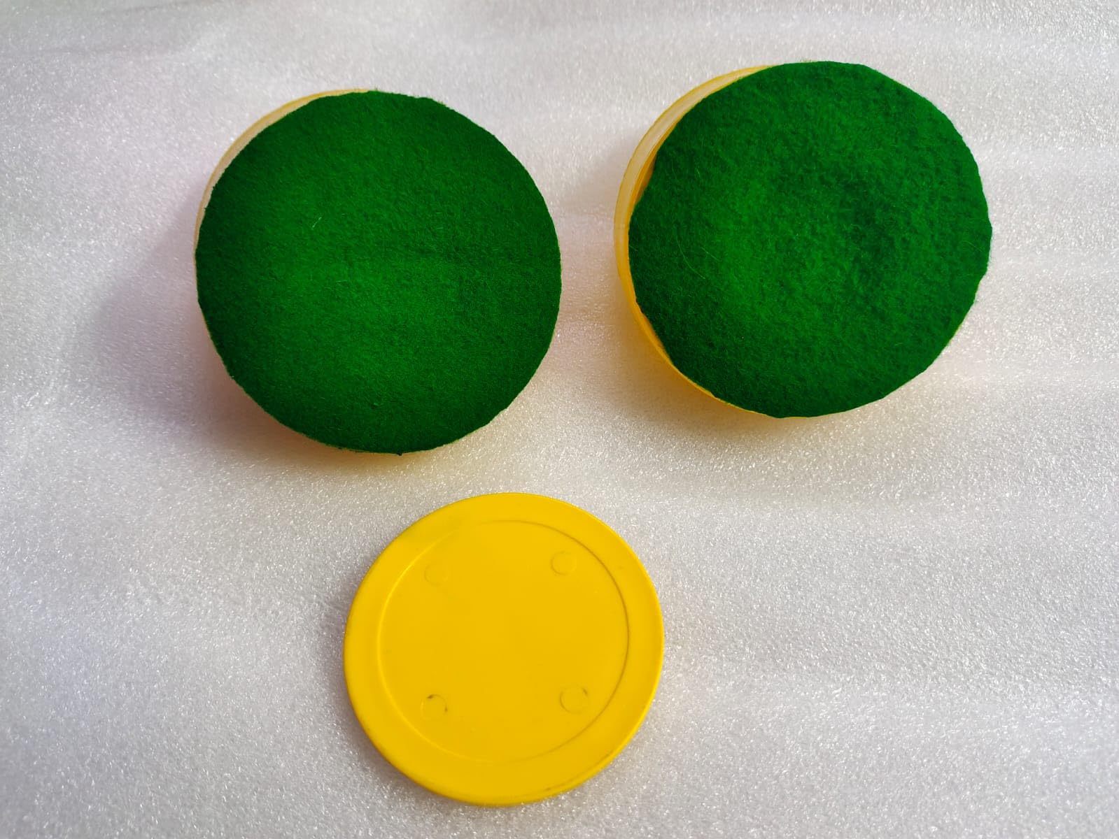 LGB Set of Two Yellow Air Hockey Pushers or Pucks