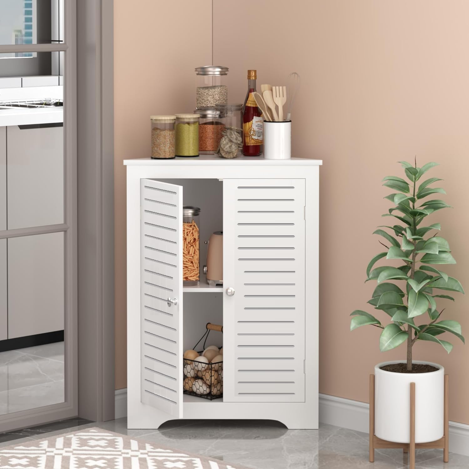 Amazon.com: TuoxinEM Bathroom Corner Storage Cabinet, Floor