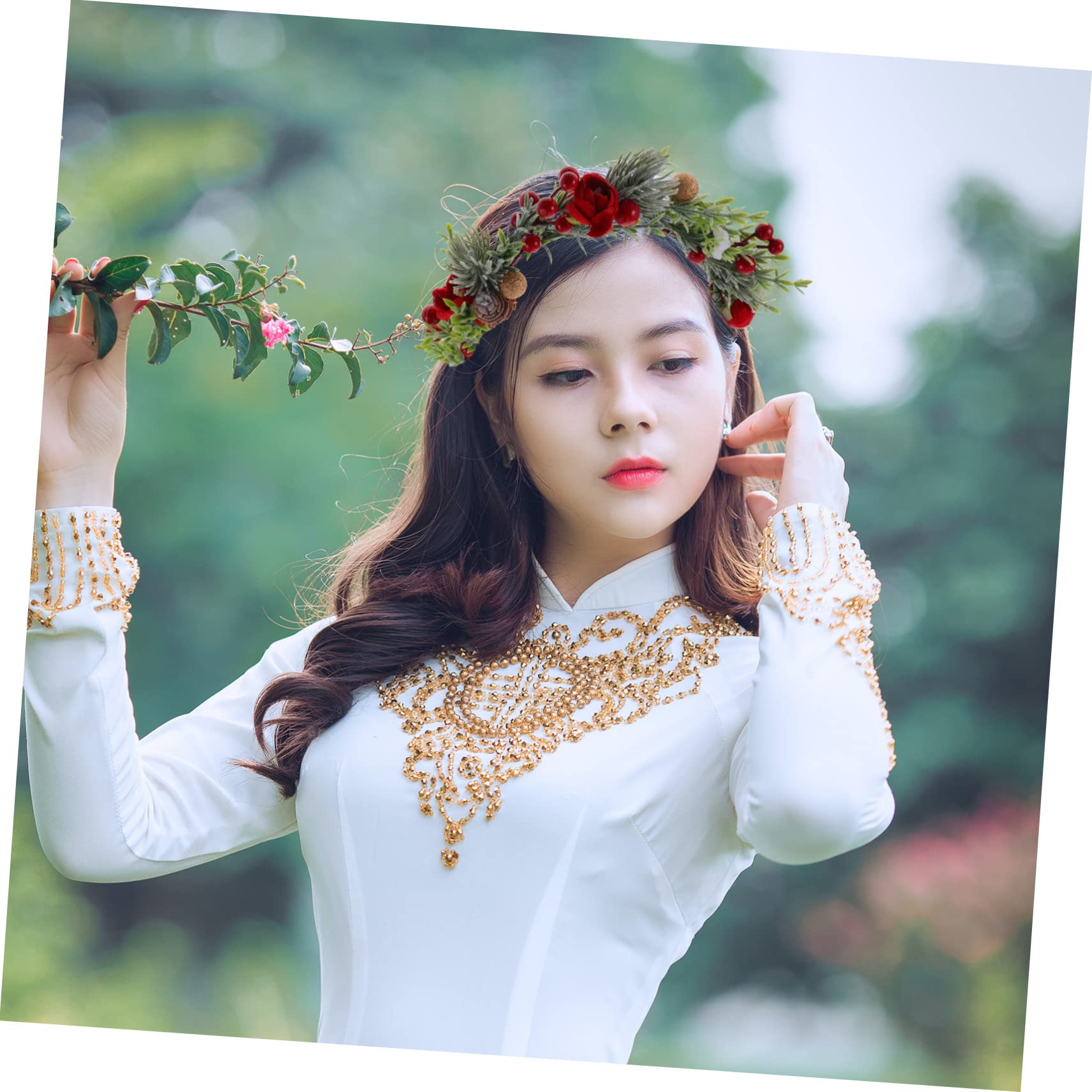 4 Piezas Diadema De Diadema De Hojas Gemas Para El Cabello Para Mujeres Diadema De Boda Accesorios De Novia De Flores De Novia Tocado Floral De Novia Tela