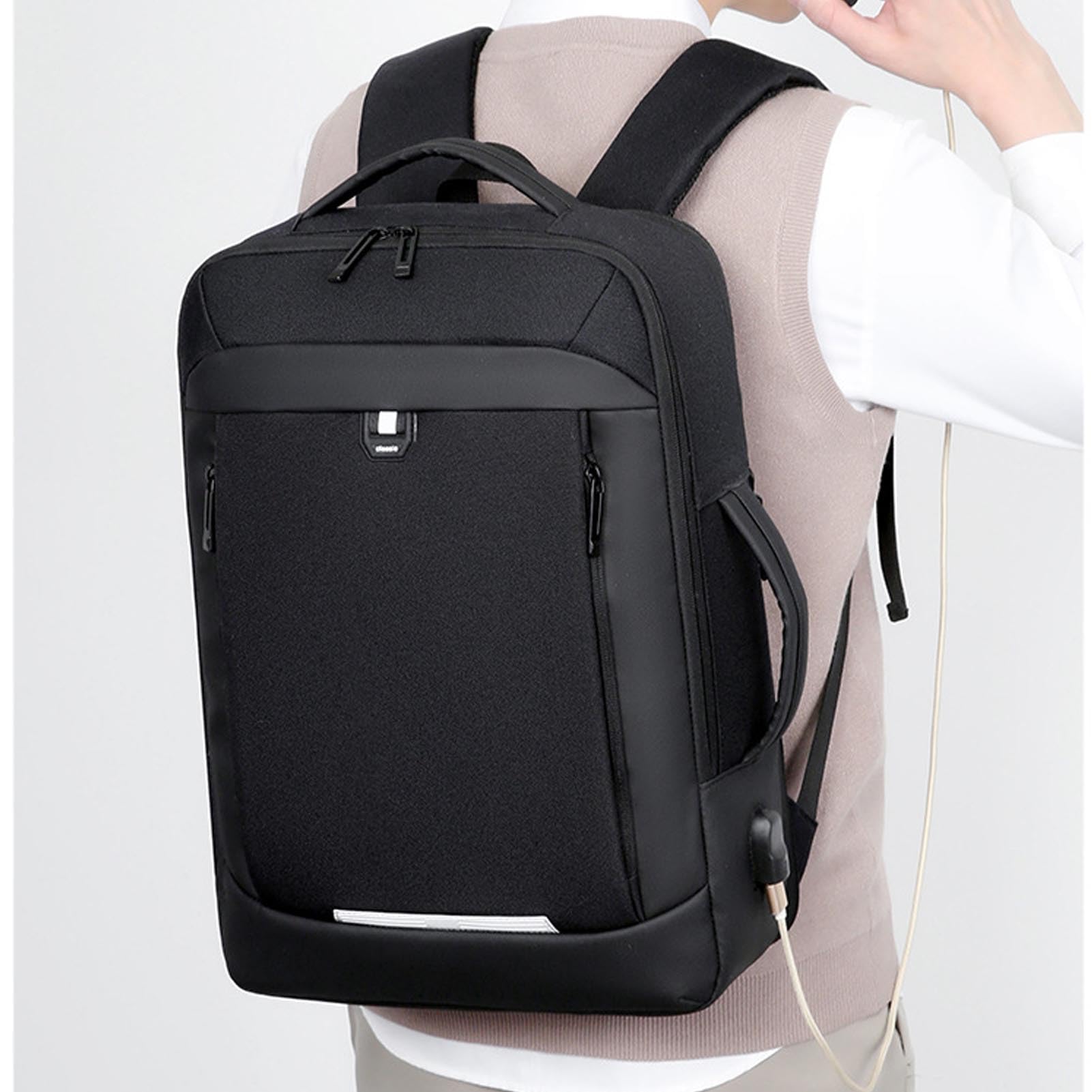 Zaino, Zaino per Laptop Impermeabile Multifunzionale Espandibile da 20-35 Litri con Porta di Ricarica USB per gli Spostamenti in Viaggio