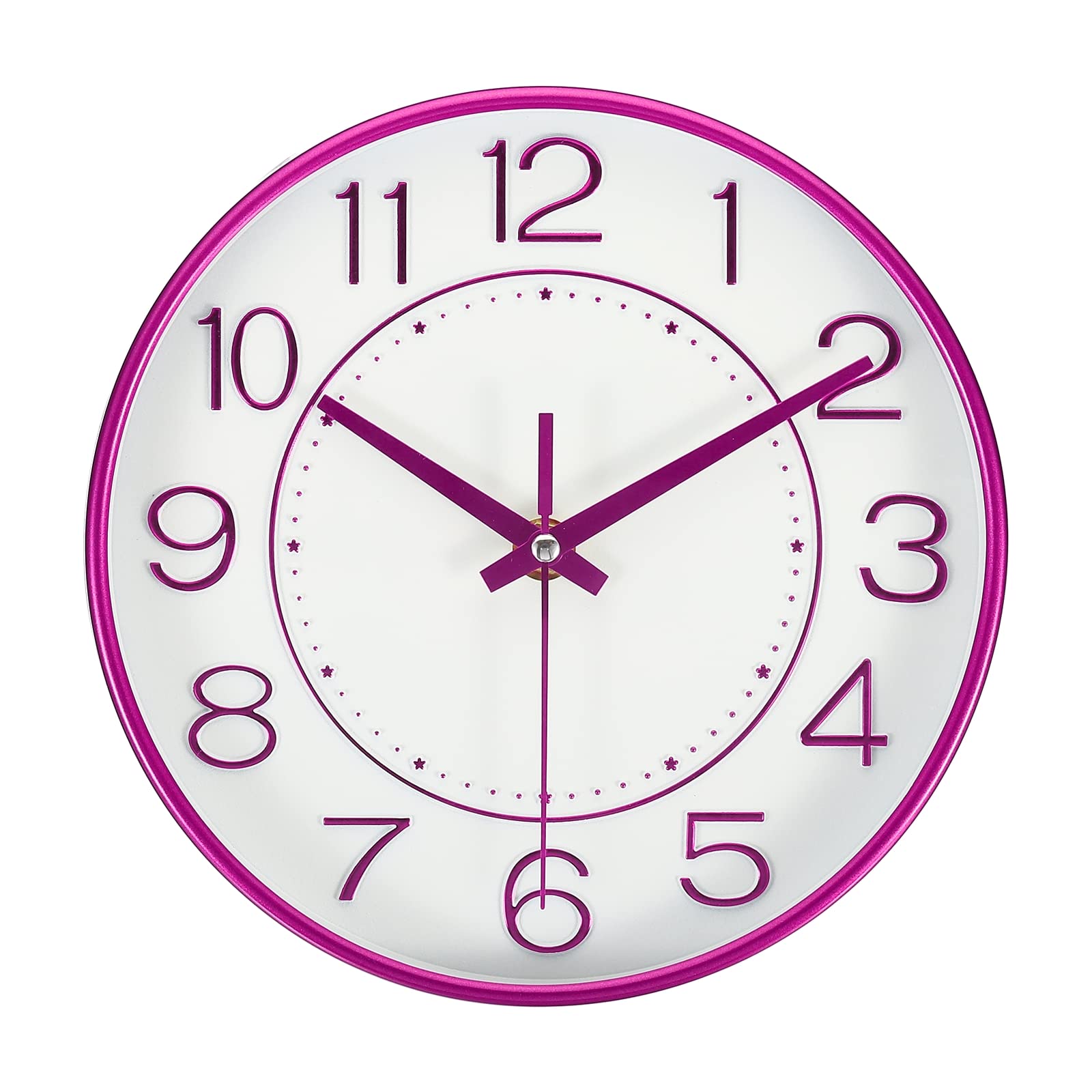 Horloge murale ronde violette de 20,3 cm PATIKIL silencieuse pour cuisine