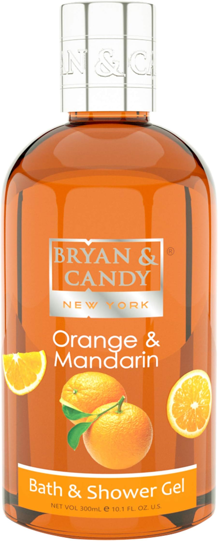 New York Orange and Mandarin Shower Gel (300ml) with Aloe Vera. Gentle, Moisturizing Body Wash for Soft, Supple Skin