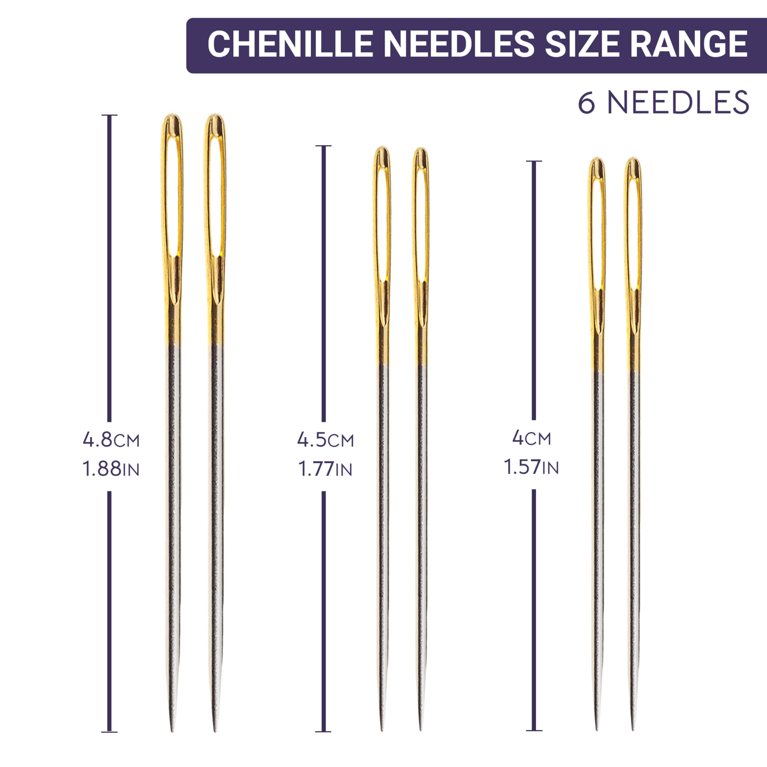 The Quilted Bear Gold Eye Chenille Needles Sizes 18/20/22-6 Large Eye Sharp Point Chenille Needles in a Premium Engraved Wooden Case for Hand Sewing & Embroidery (Sizes 18/20/22) - Image 2
