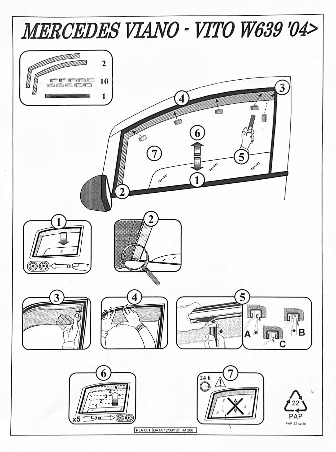 Deflettori D'Aria Per Mercedes Vito/Viano W639 2003-2015 - In Plexiglas Fumé, Set Di 2 - Foto 7