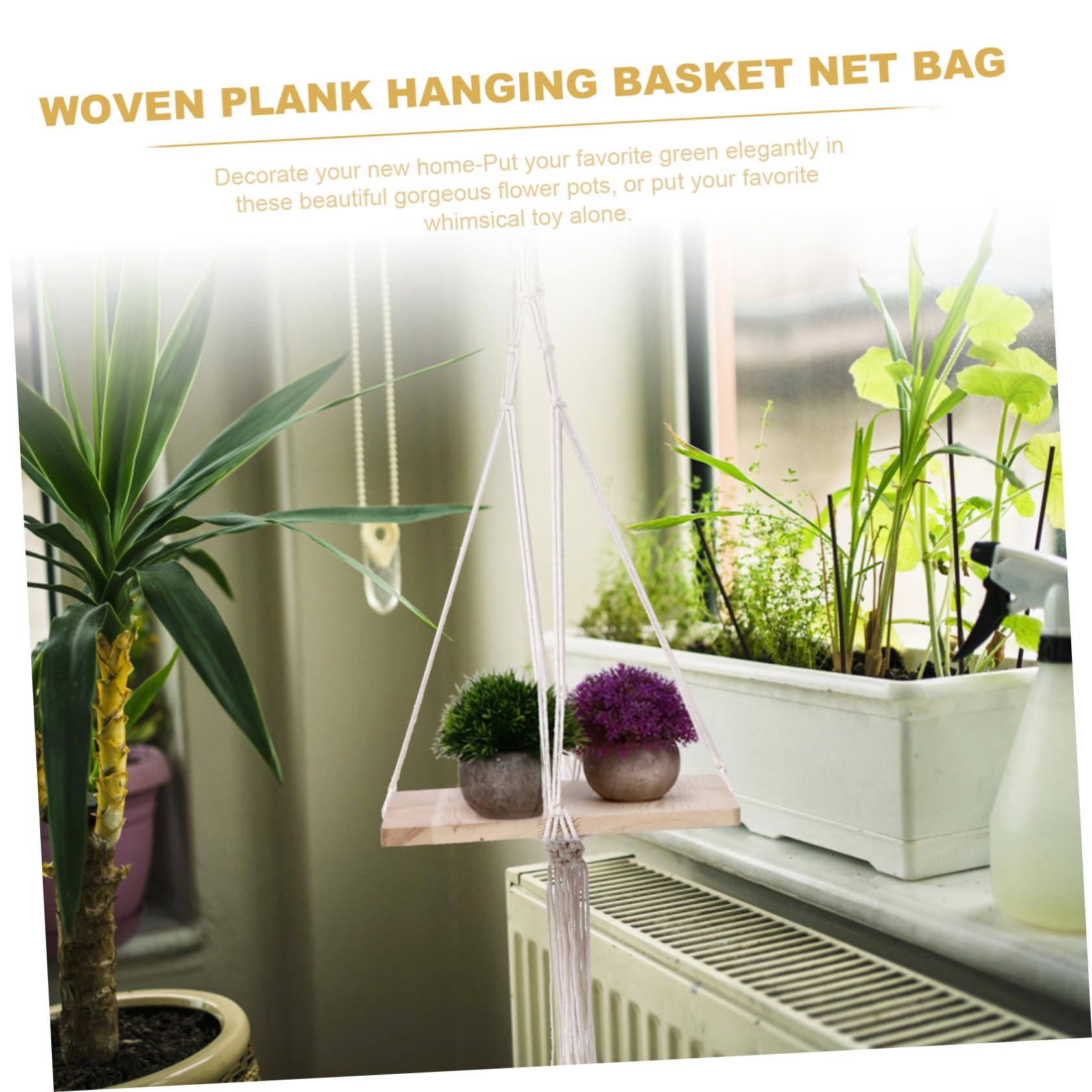 Makramee Blumenampel aus Natürlichem Material Umweltfreundlicher Robuster Pflanzenhalter für Innen und Außen Wetterbeständig Stilvoller Hängeblumentopf für Balkon und