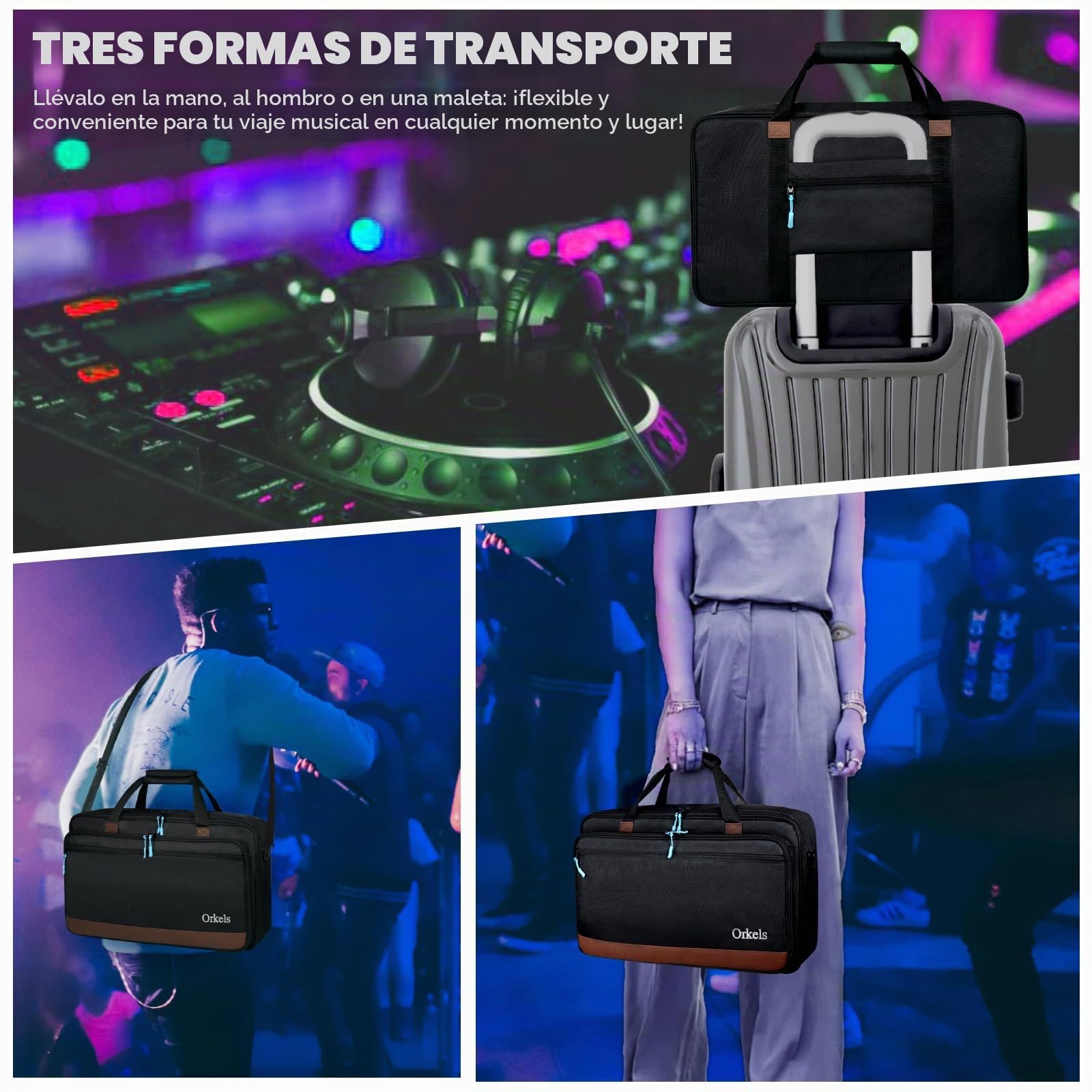 SUNDOY Funda para controlador de DJ Pioneer/Demo/Numark/Hercules, Black, S-55x12x32-CM, Bolsa de transporte para controlador de DJ