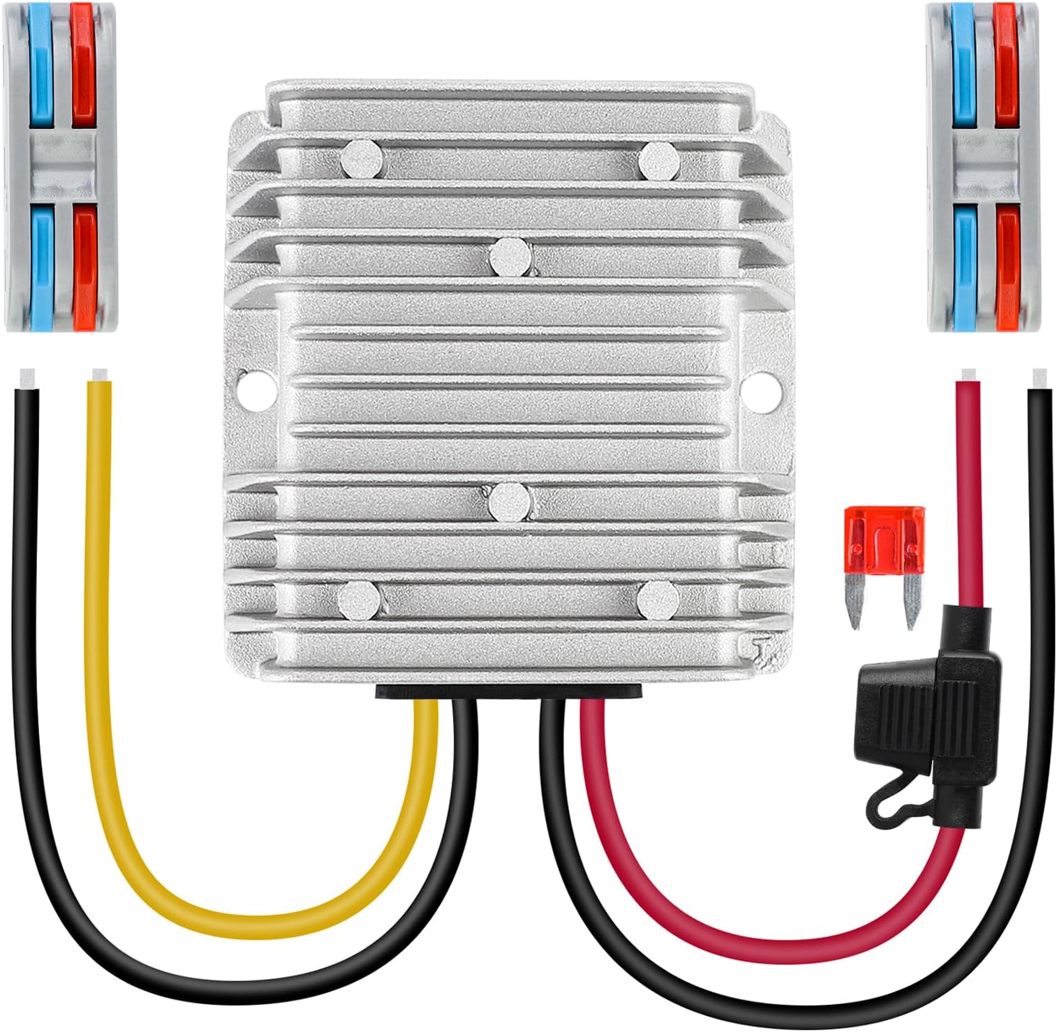 SUPERNIGHT DC 12V Step Up to 24V 10A 240W DC Boost Converter with Fuse Waterproof Voltage Regulator Module Transformer for Golf Cart Club Car LED Strip Light