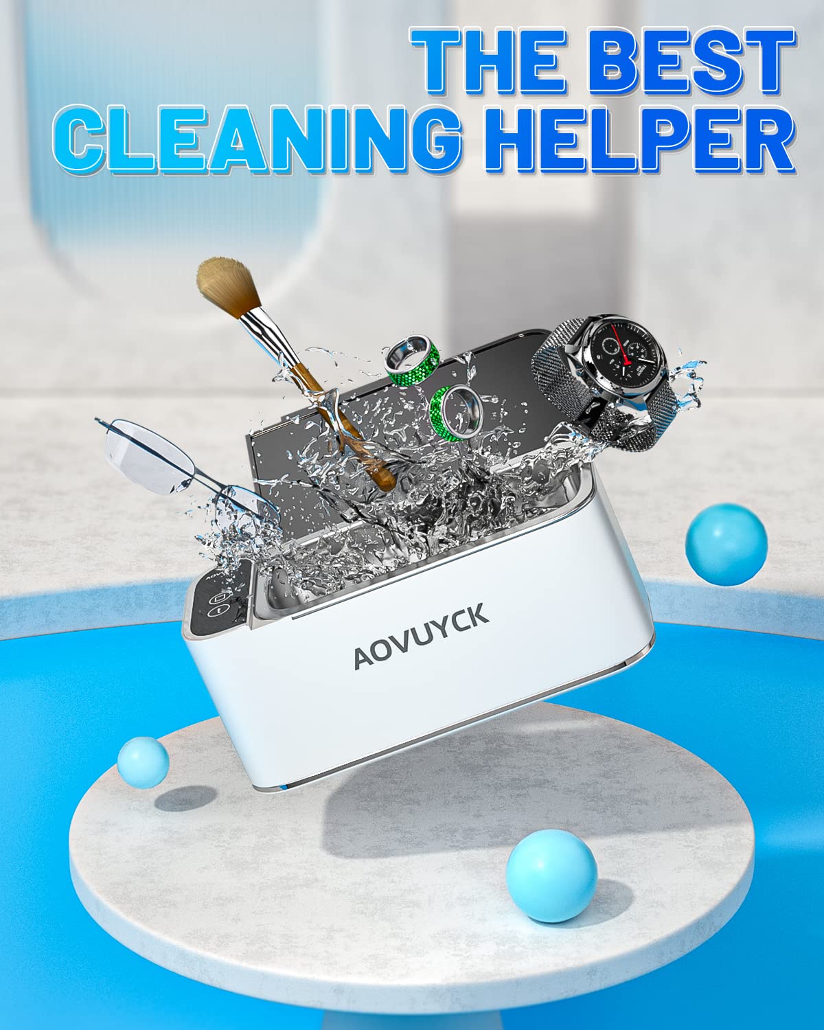Ultradźwiękowy środek czyszczący 46000Hz 500ML Profesjonalny ultradźwiękowy środek czyszczący i wyświetlacz LED Ultradźwiękowy środek czyszczący z 4 trybami czyszczenia timera do