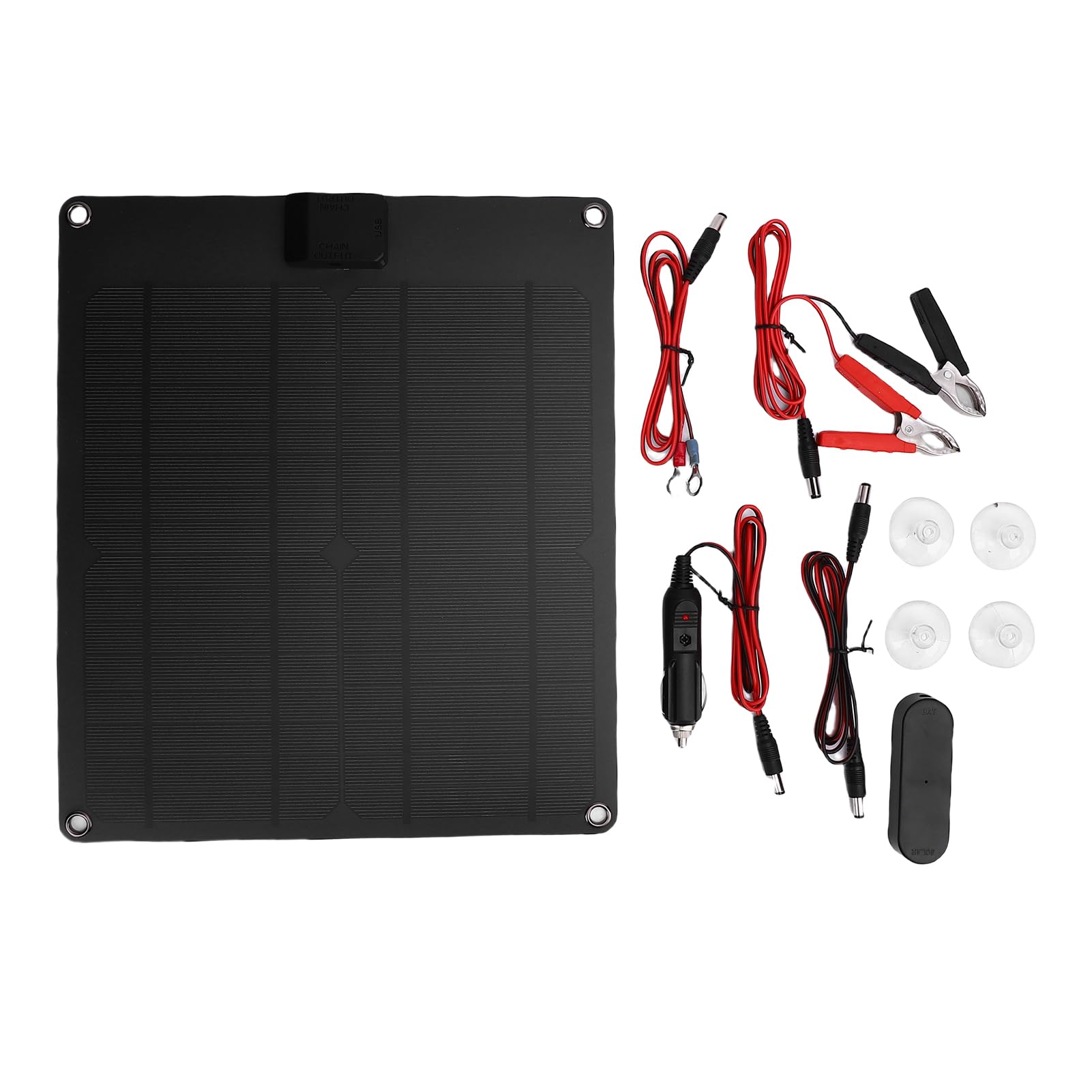 ASHATA Caricabatterie Solare 30W con Controller, Kit Pannello | IP67 Water Proof USB Portable Solar Panel, with Suction Cups for Car Boat RV