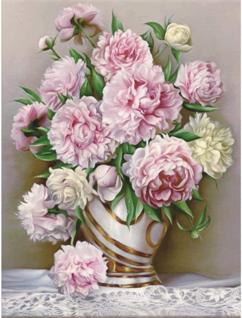 Broderie tapisserie fleurs d'oeillet 40x50cm kit canevas demi-point DIY