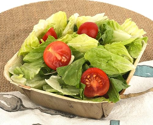 Miniatura 4 de Cuenco cuadrado desechable de hoja de palma de 6 pulgadas (50 piezas)  Como bambú  Todo natural y biodegradable  Tablas de embutidos, barbacoas y