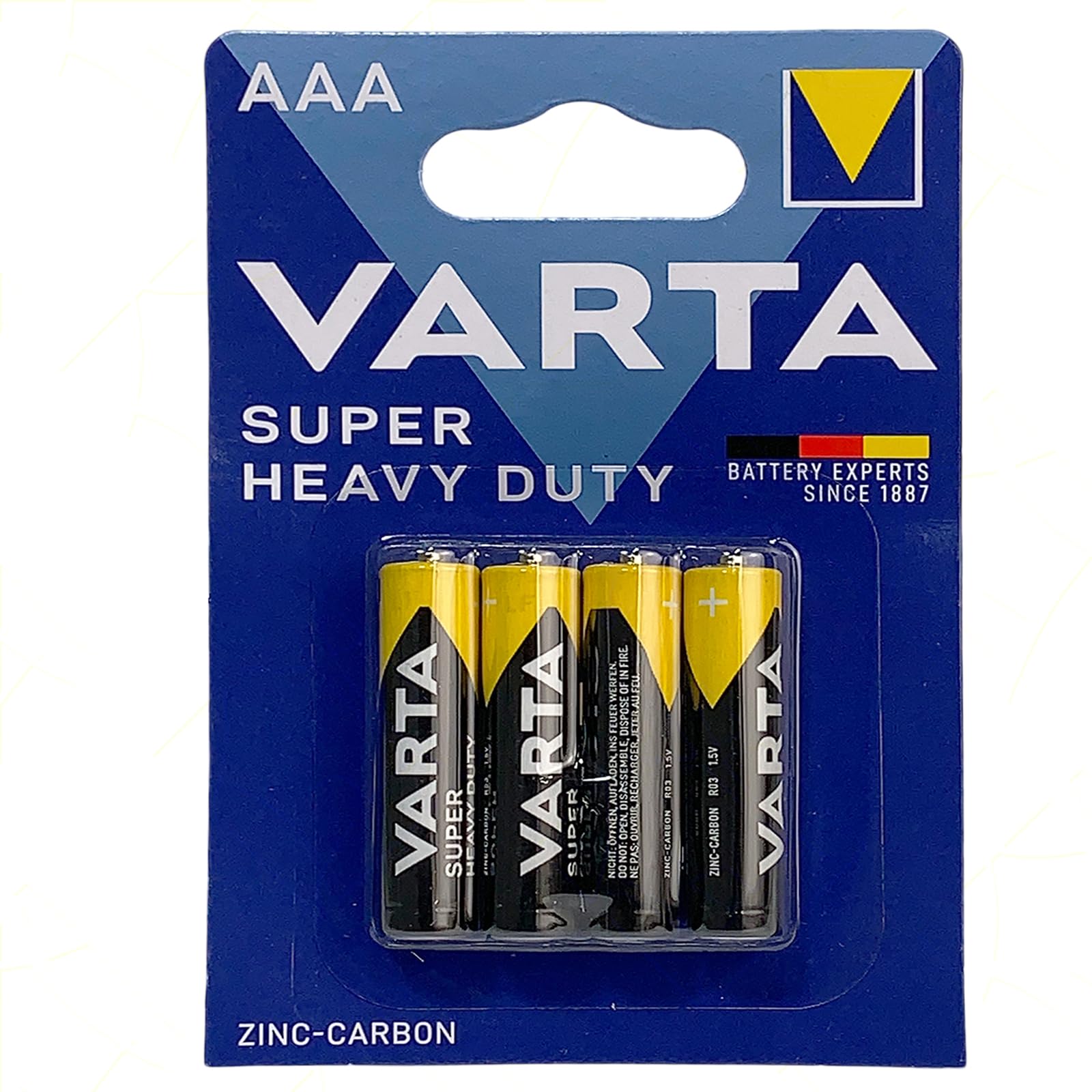 Varta Superlife Zinc Batteries | pour télécommandes, lampes de poche et appareils à faible consommation | Fiables et économiques (Ministilo AAA R03, 4 packs)