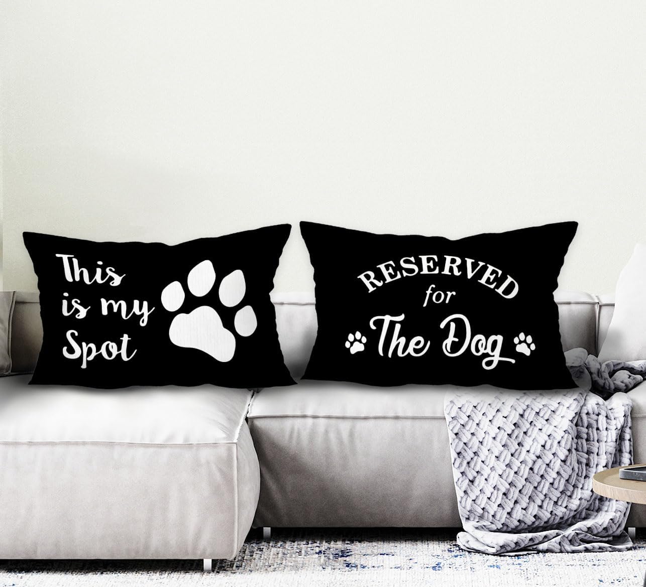 This Is My Spot Paw Decorative Throw Pillow Covers, Dog Themed Funny Cases Cushion for Bedroom Living Room, Gifts for Women Kids Girls Men Lovers Mom, 12x20 Inch Set of 2 image 3