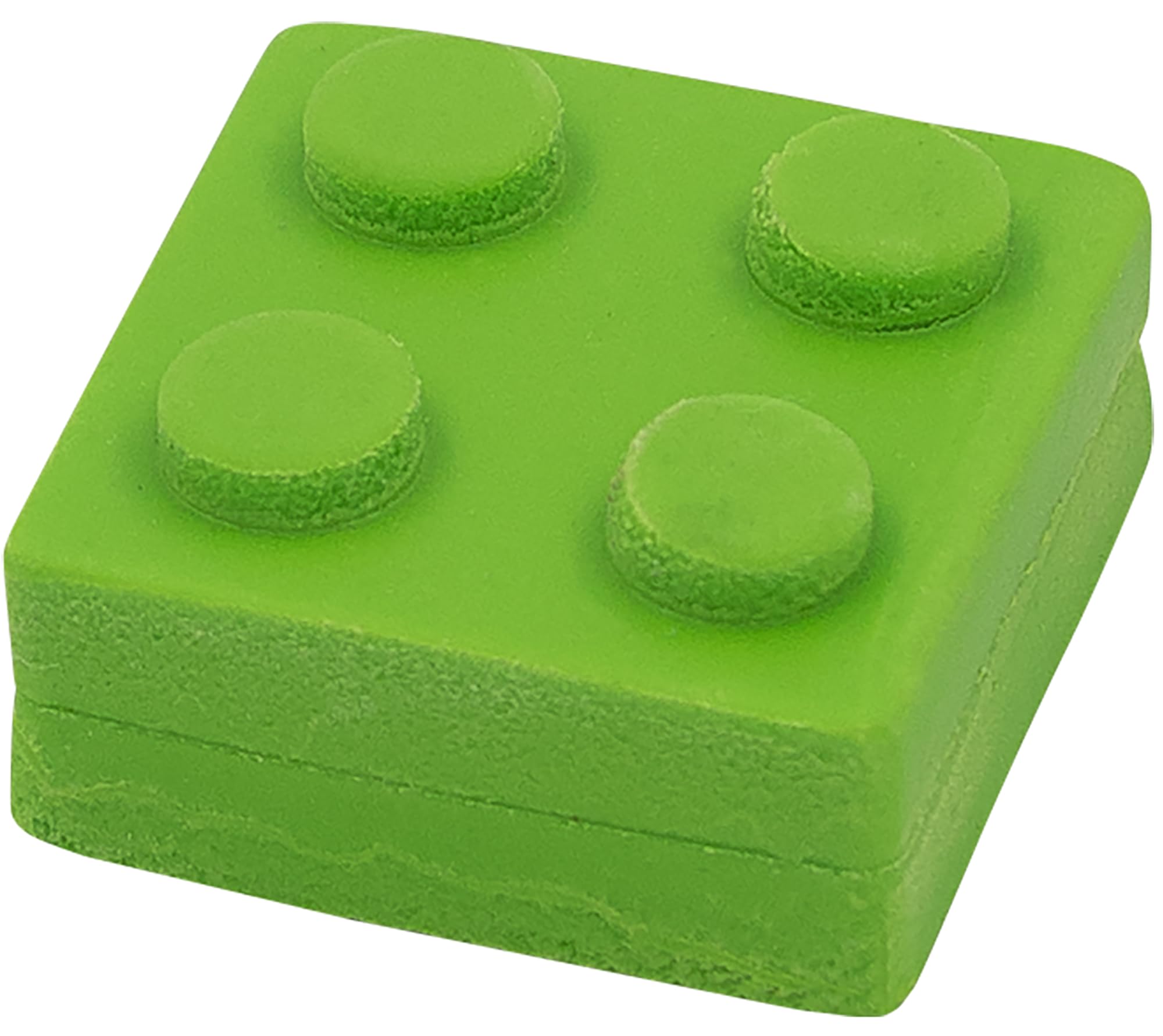 WEDO Bricky - Set di 4 gomme da cancellare a forma di mattoncini (rosso, blu, giallo, verde), plastica, senza PVC, ftalati e lattice, circa 2,5 x 2,5 x 1,3 cm