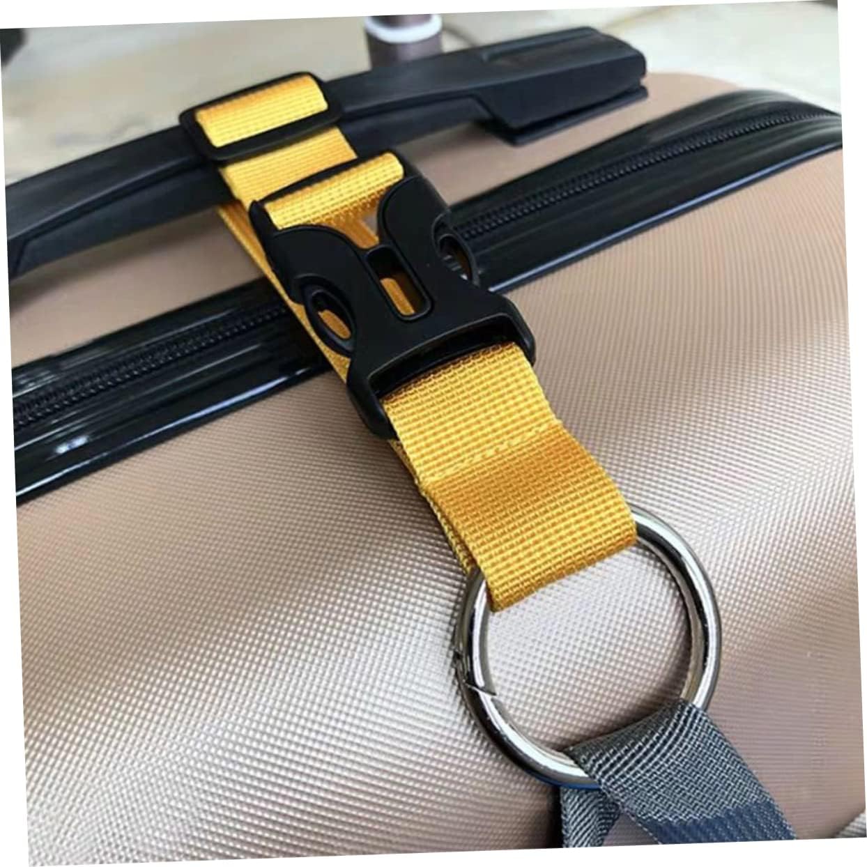 2pcs Adjustable Luggage Straps Heavy Duty Travel Accessories for Suitcases and Bags Elastic Carrying Straps for Secure Luggage Attachment Lightweight Design Yellow image 3