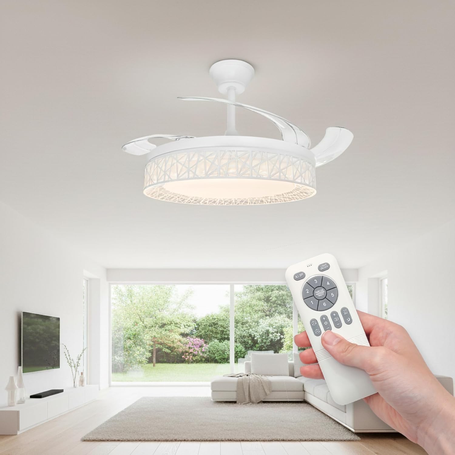 Retractable Blade Ceiling Fan with LED Light to Transform Your Home