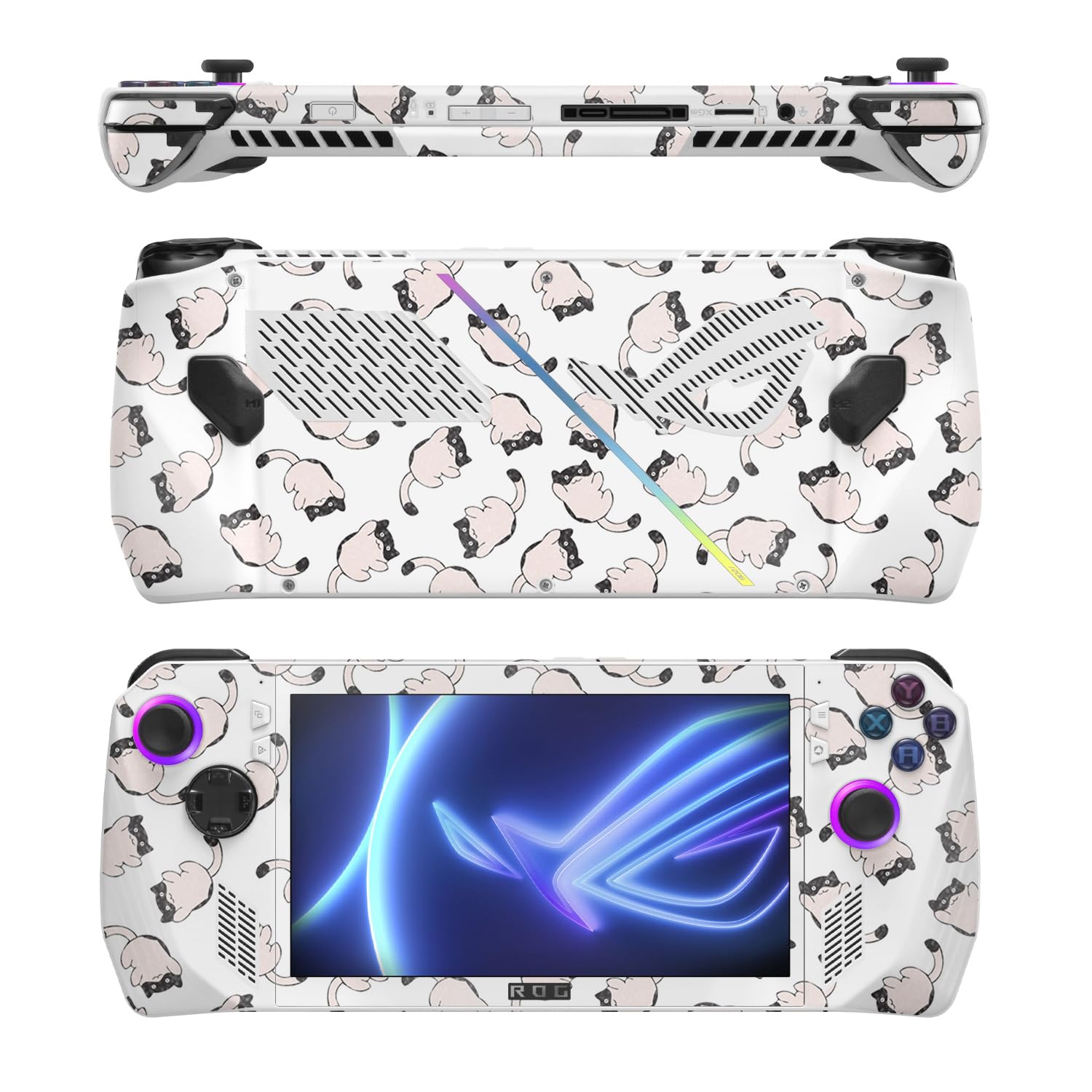 MightySkins Glossy Glitter Skin Compatible with Asus ROG Ally - Raining Cats | Protective, Durable High-Gloss Glitter Finish | Easy to Apply