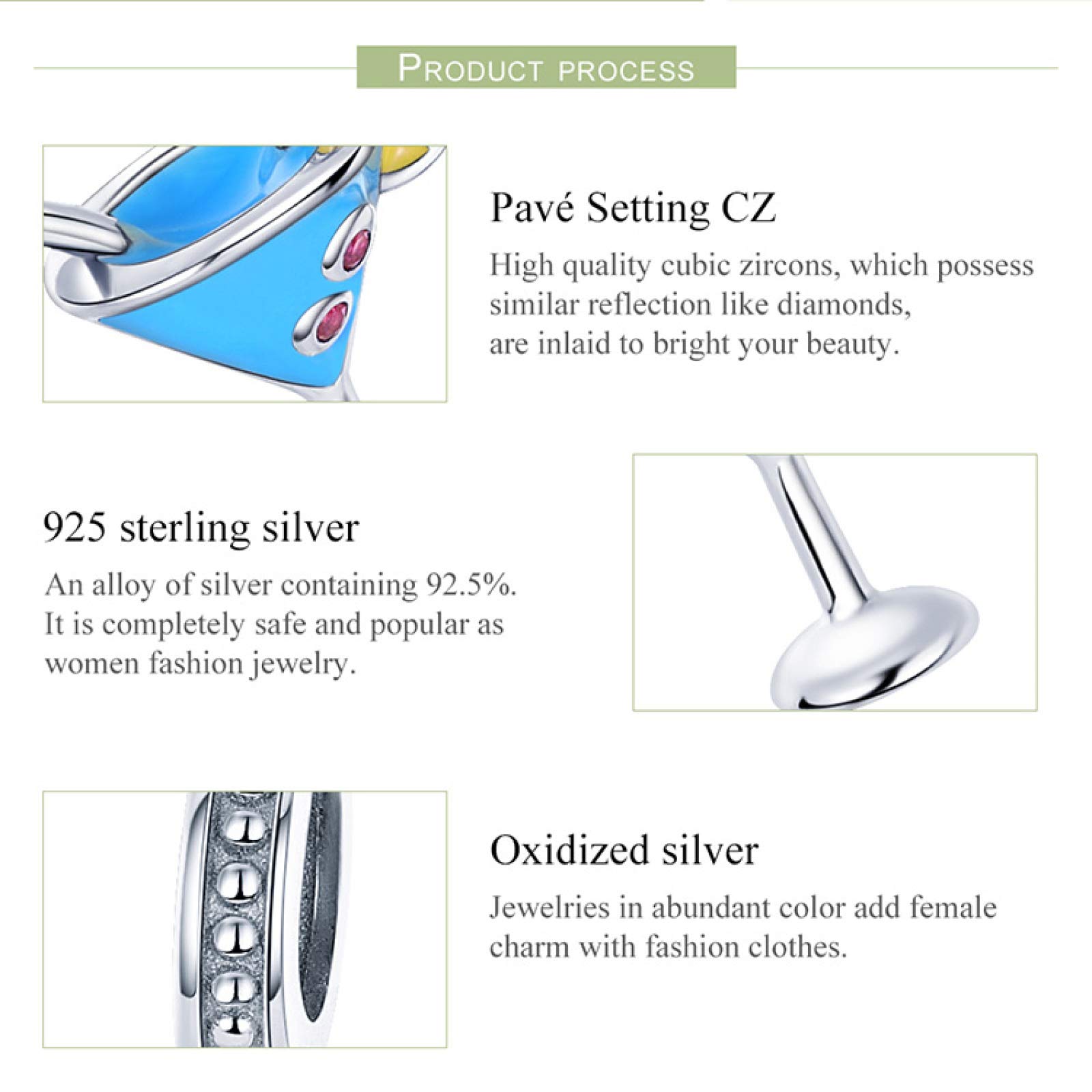 Biżuteria damska 925 Sterling Silver wisiorek Koraliki, Koraliki 925 Sterling Silver Lato Zimne szklanki Kształt Fit Bransoletki Diy Tworzenia biżuterii