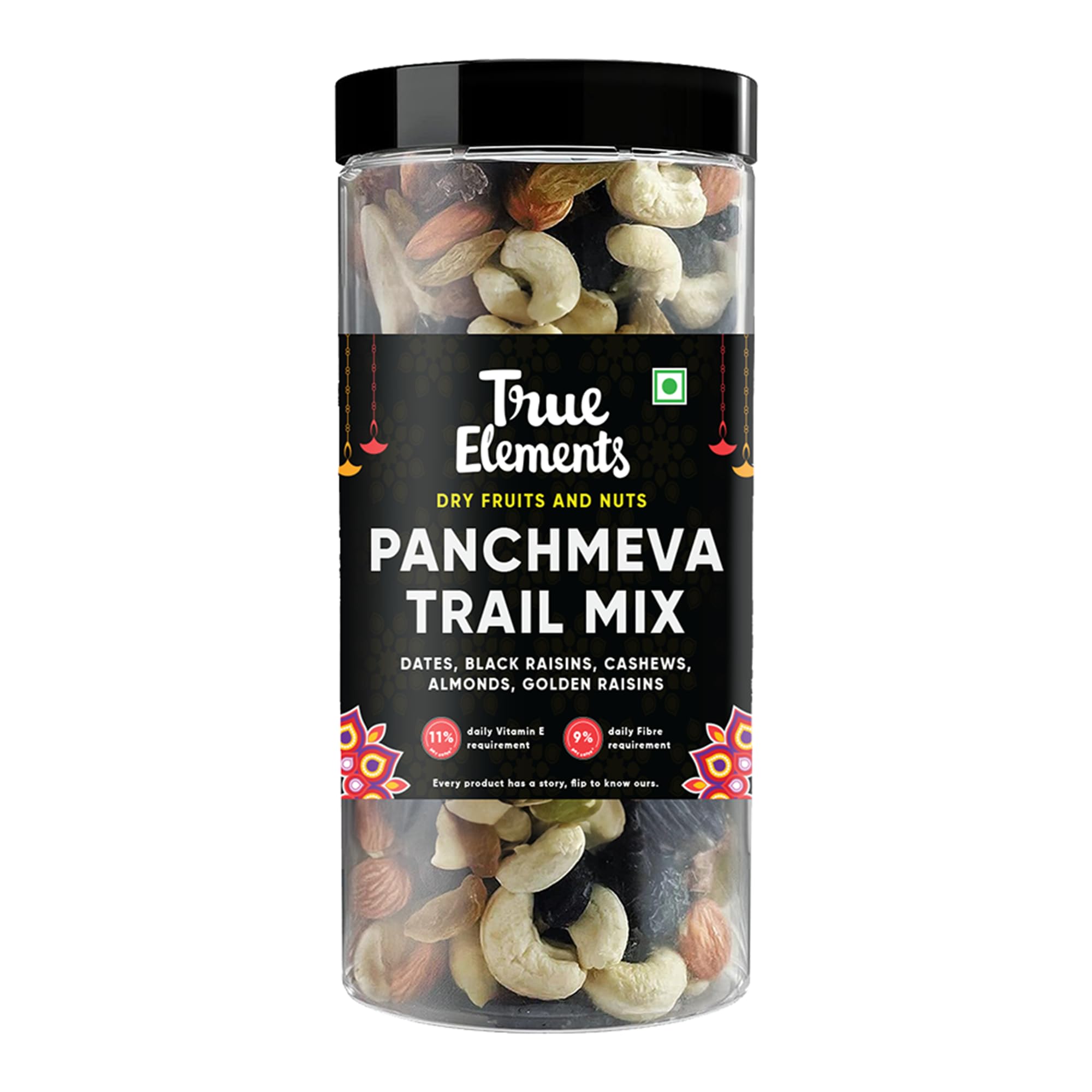 True Elements Panchmeva Trail Mix 400g - Mixed Dry Fruits | Mixed Nuts | Healthy Snacks | Trail Mix | Premium Dry Fruits | Almonds | Raisins | Cashews | Dates | Blackcurrant | Protein Rich Snack