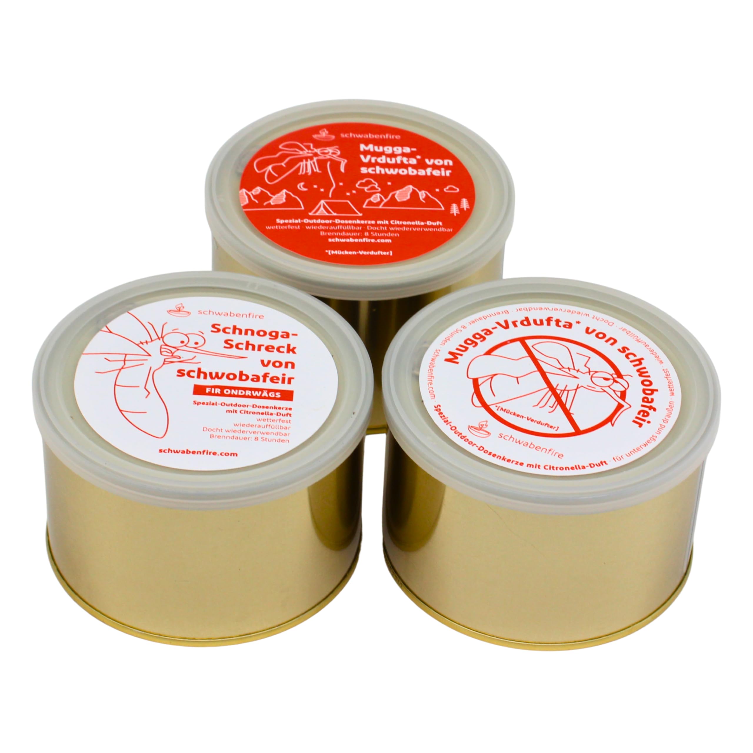 Schwabenfire Outdoor Kerze mit 100% natürlichem Citronella ÖL + 1KG Wachs Dosenkerze Kerzabix Reisekerze Camping Kerzen Geschenke für Frauen Windlicht Großekerze Großes Teelicht Schwabenfeuer