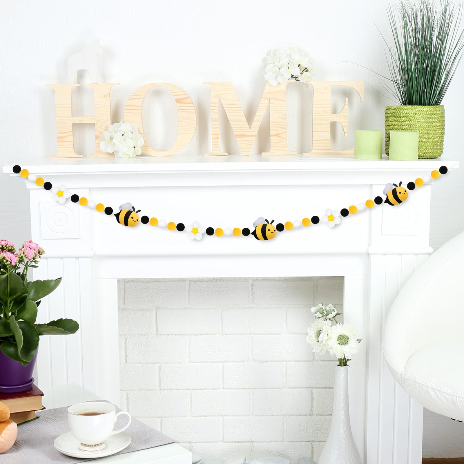 Daisy Themed Birthday Banner Kit - 2-Piece Yellow Paper Bunting, DIY Decoration For Baby Shower, Parties - View #5
