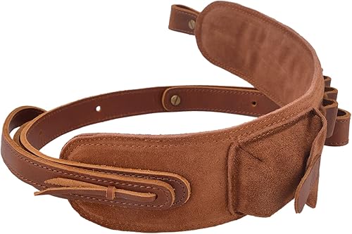Miniatura 2 de Soporte de munición de cuero de grano superior para rifle de escopeta, correa ajustable para pistola de caza con giros