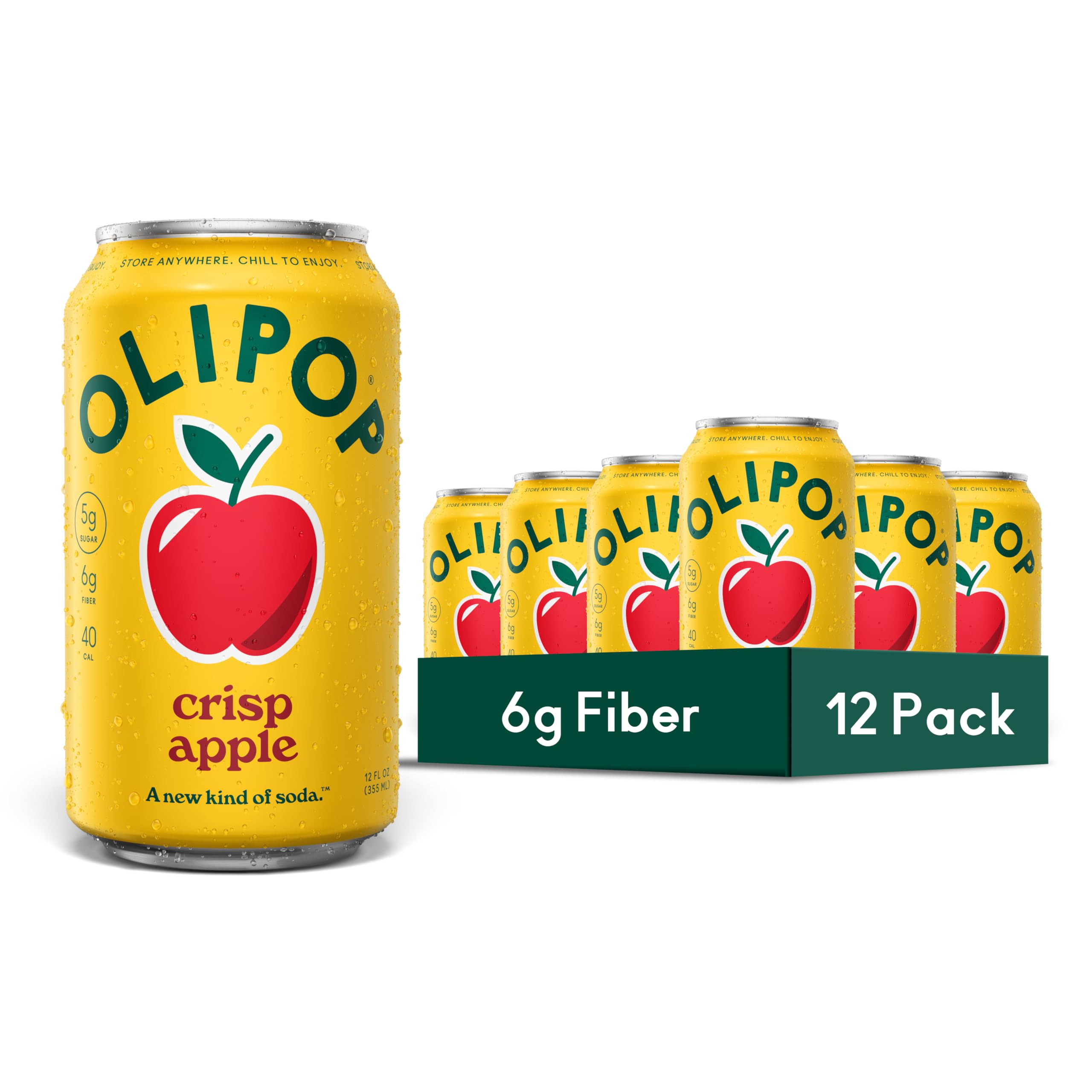 Amazon.com : OLIPOP Prebiotic Soda Pop, Crisp Apple, Pantry Pack