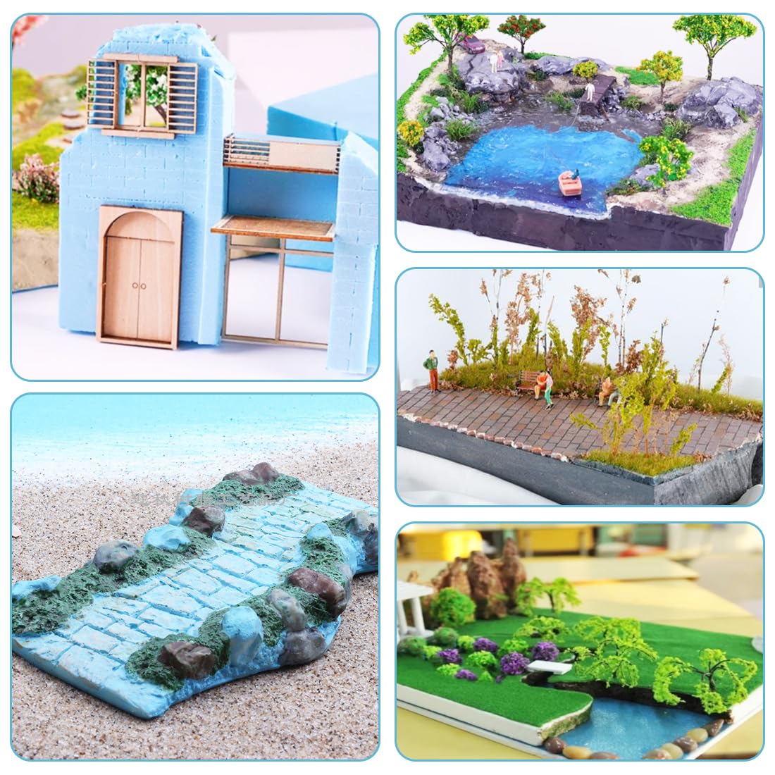 RANJIMA 6 placas de espuma rígida, espuma de poliestireno extruido, 40 x 30 x 2 cm, placas para manualidades, modelo de espuma dura, placas de poliestireno para decoración de paisajes