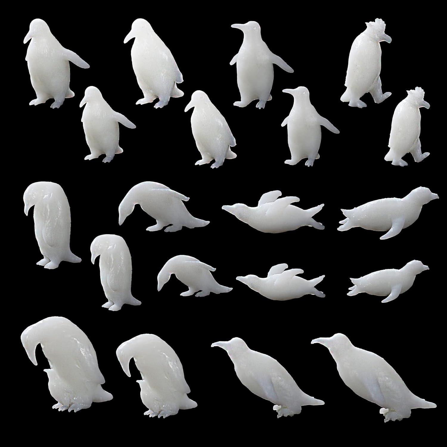 Woohome 20 PCS 3D Resin Mould Filler Mini Penguin Resin