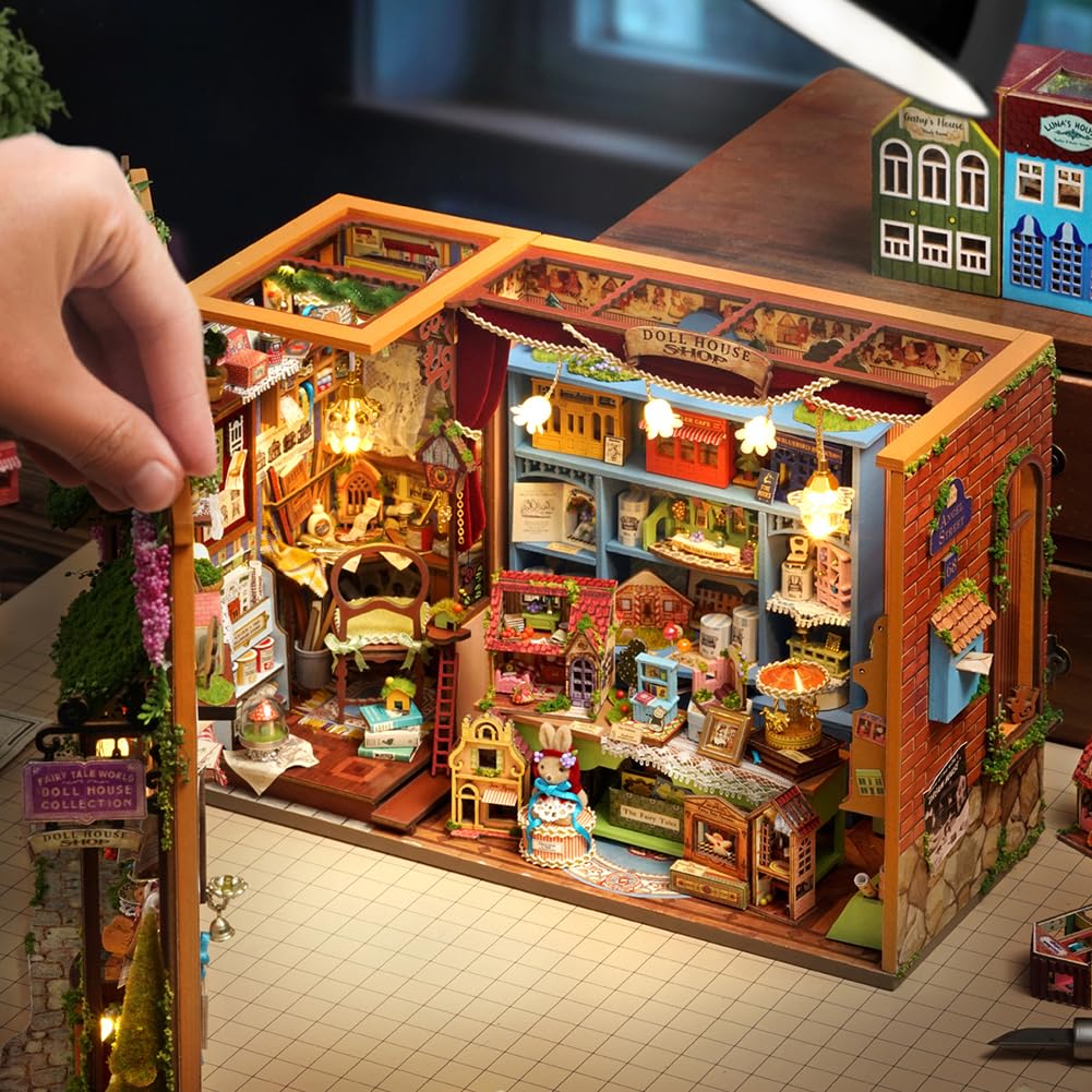 Kit de rincón de libro 3D exquisito hecho a mano, kit de construcción de casa de muñecas en miniatura, artículos de construcción de casa de muñecas para creatividad, regalo de cumpleaños de Halloween