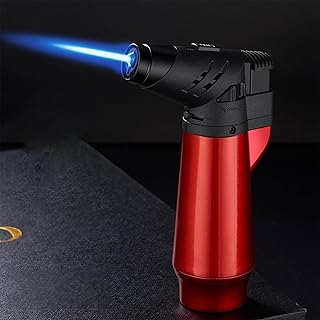 High Temperature Spray Gun lighters Direct Flame Torch lighters Windproof Cigar lighters Butane lighters That can be refilled (Butane not Included) (Color : Red)