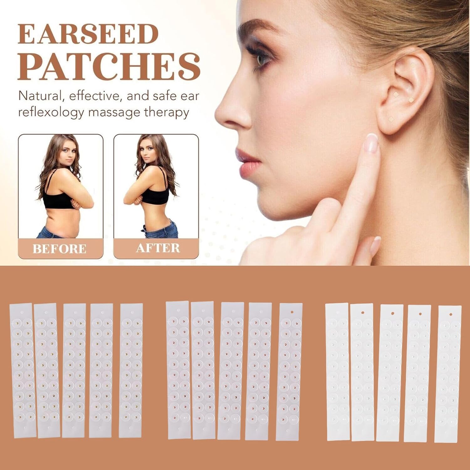 200Pcs Ear Care Bead Acupunctures Auricular Disposables Ear Sticker Massage Patches Clear Ear Point Sticker Massager