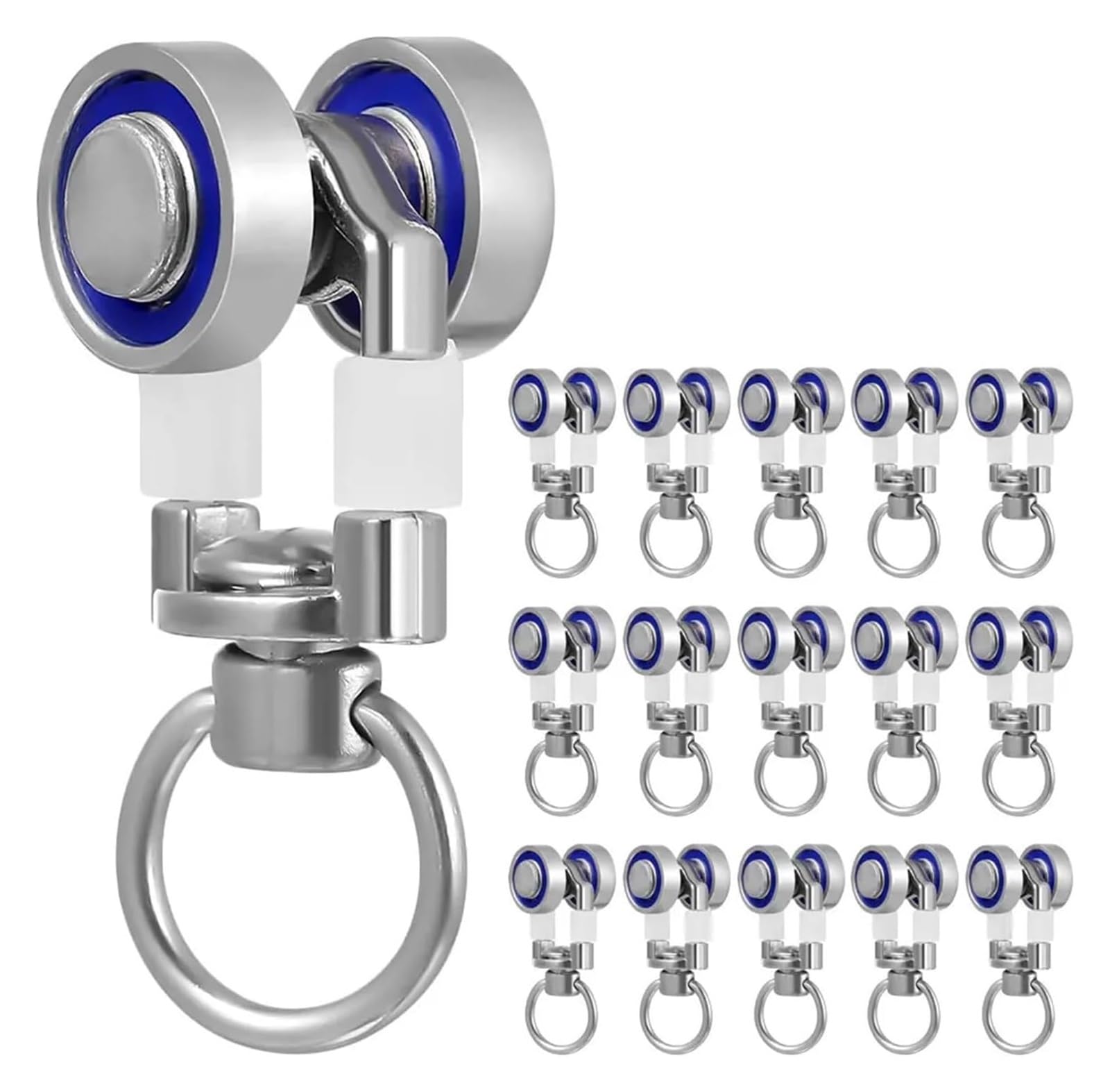 Cyjaznhh Wit Curtain Track Gliders 16Pcs White Plastic Metal Ceiling Hooks