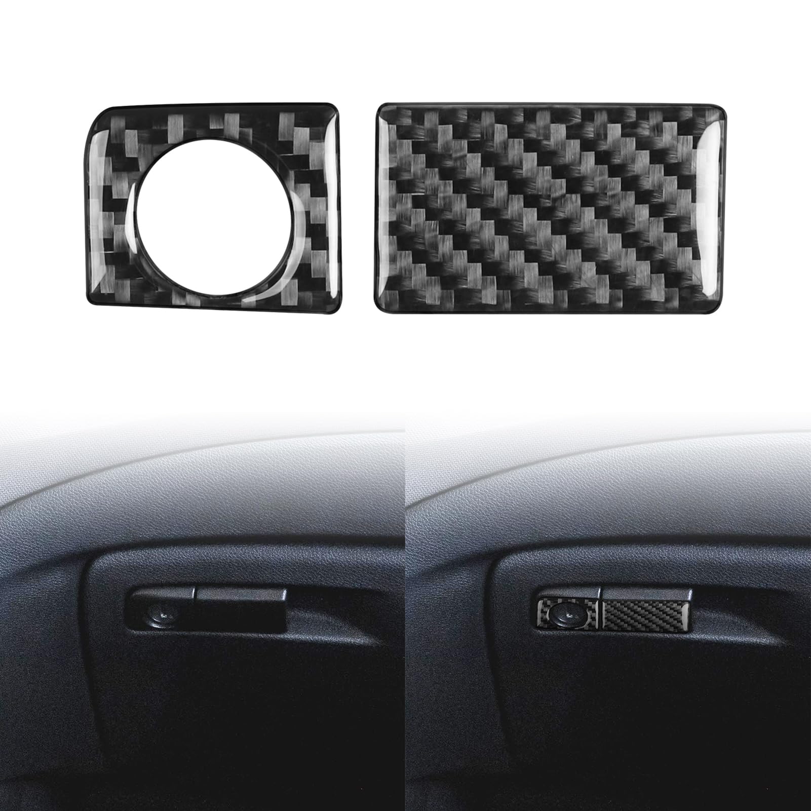 Generic Real Carbon Fiber Glove Storage Box Handle Switch Panel Cover Interior Trim Sticker Accessories Compatible with Honda Ridgeline 2017 2018 2019 2020 Passport 2019-2023 Pilot 2016-2022 Black