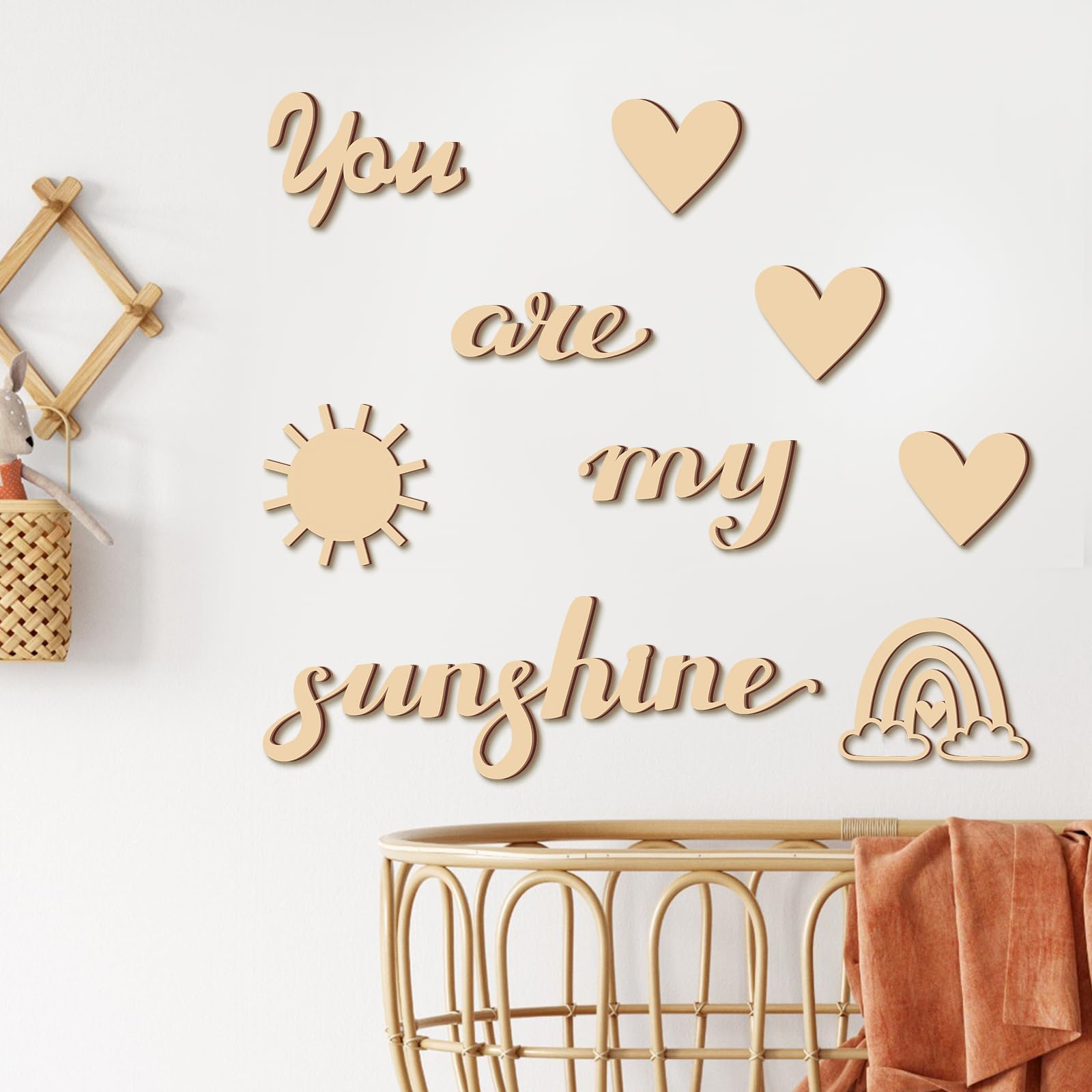 Snapklik.com : 9 Pcs Rainbow Nursery Wall Decor You Are My Sunshine ...