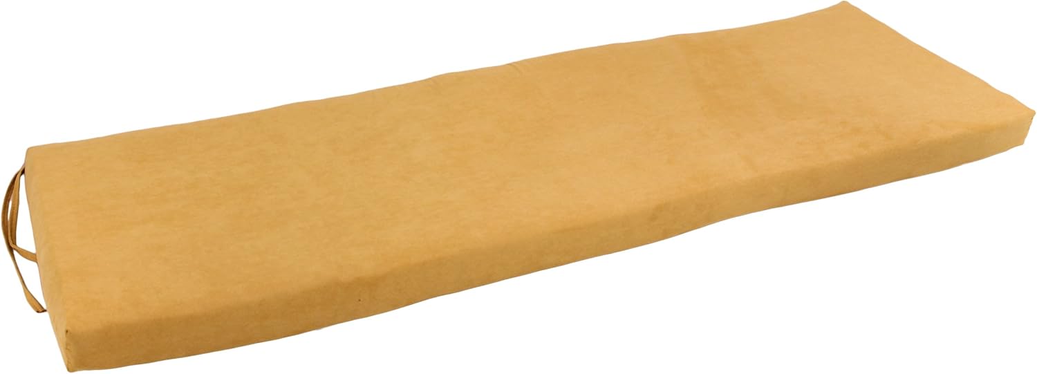 Blazing Needles Microsuede Bench Cushion, 60" x 19", Lemon