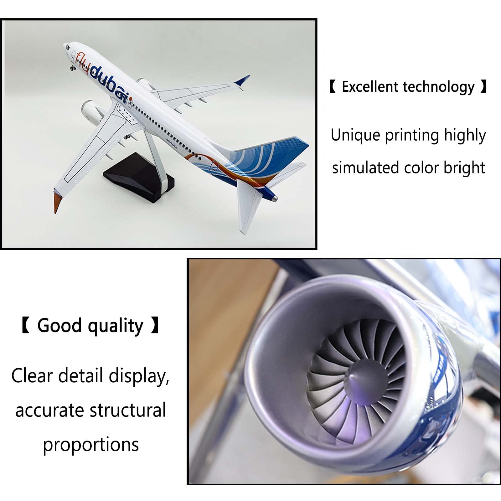 5/1…★ドバイ Boeing-737-Max/ 1/85=約47cmBIG 1/85 Scale 47CM Airplane 737MAX B737 MAX Aircraft Fly Dubai