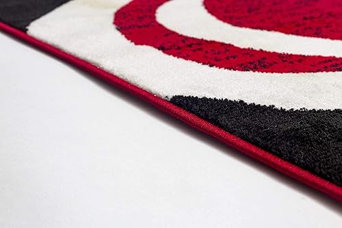 Miniatura 4 de LONCA Colección de alfombras de área, diseños modernos para sala de estar, dormitorio y cocina, alfombras duraderas en rojonegroblanco, interior y