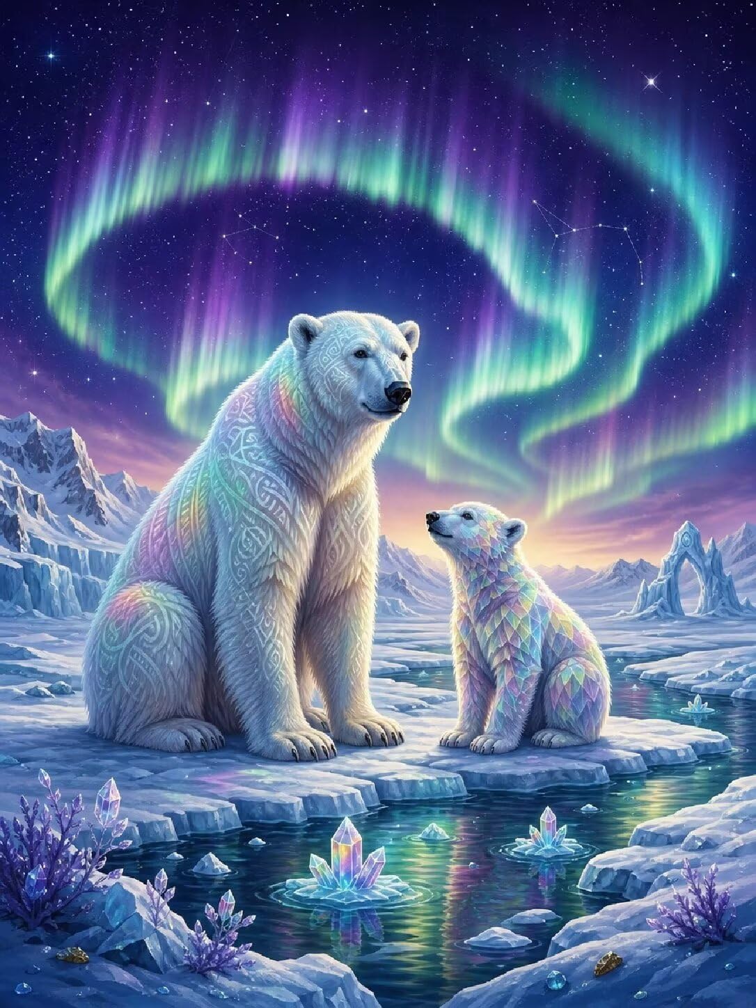Diamond Painting Polar Bear Kit, Manualidad Creativa90x120cm C8-129