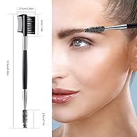 Vista 5 de 3 piezas de cepillo para cejas, separador de peine de pestañas, 3 cabezales moldeador de pestañas y cepillo de cejas, peine doble, herramienta