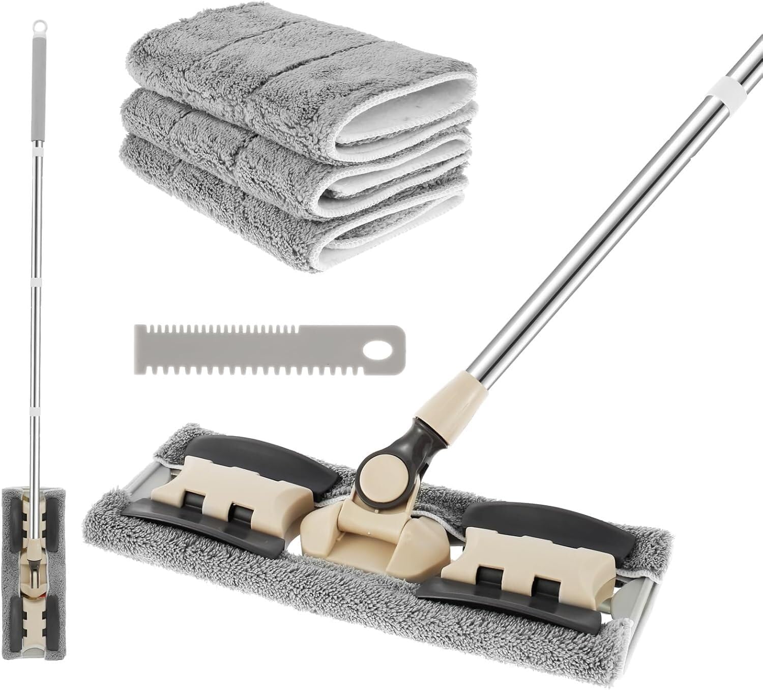 Mop,Floor Mop,Mop and Bucket Set,Spin Mop,Wall Mop,Microfiber Dust Mop with Adjustable Handle,360 ° Rotating Floor Cleaning Mop,Long Handle Flat Floor Mops Wet