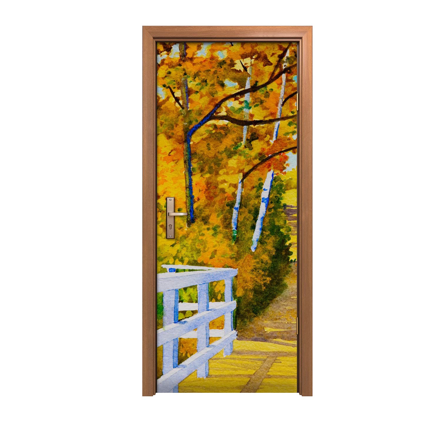 Autocollant de porte pour créer une ambiance nature dans votre salon