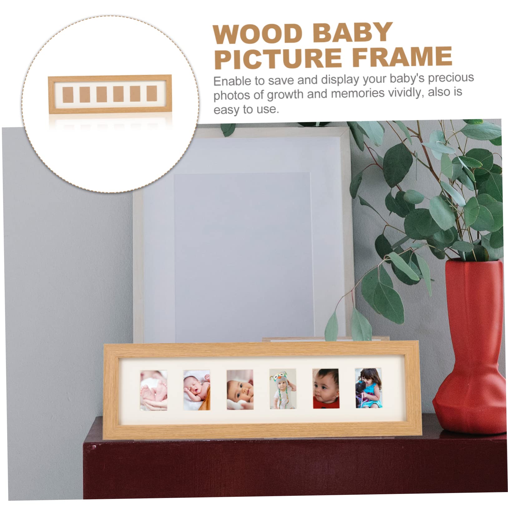 TOYANDONA 4stücke Erster Jahr Neugeborenen Bilderrahmen Aus Holz Fach Photo Display Für Monatliche Wachstumserinnerungen Kreatives Design Für Kinderzimmerdekoration Zur Geburt