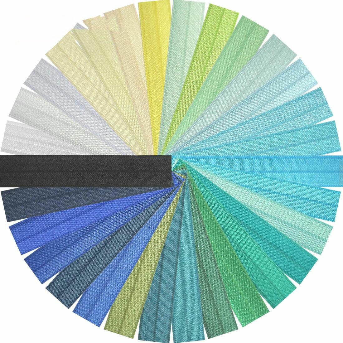 Elástico brillante plegable de 15 mm (5/8") de spandex sólido, banda de satén para el cabello, diadema, liga para el cabello, adorno para ropa interior y vestidos, color azul marino claro, 15 mm, 10